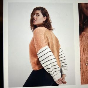 Madewell color block balloon sleeve sweater, Large